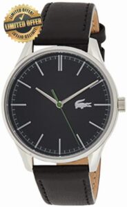 Lacoste Analogue Quartz Watch for Men with Black Leather Strap - 2011047