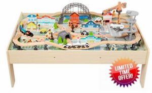 Amazon Basics 120-piece Train Set and Table