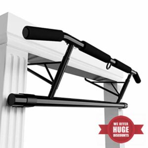 JX FITNESS Door Frame Pull up Bar Doorway Chin up Bar with Padded Handles Foldable for Home Gym