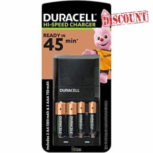 Duracell CEF27 45 minutes Battery Charger with 2 AA and 2 AAA