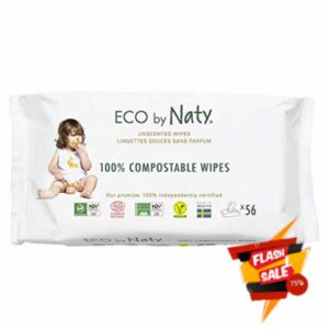 Eco by Naty Unscented Baby Wipes - 100% Compostable and Plant-Based Wipes