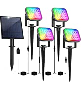 NATPOW Garden Lights Mains Powered, 12W LED Outdoor Landscape Spotlights 4Pack with Adapter, IP65...