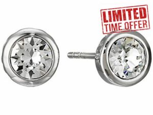 Ted Baker Sinaa Crystal Stud Earrings - Silver or Rose Gold Tone Options