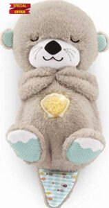 Fisher-Price Soothe 'n' Snuggle Otter - Plush Toy with 11 Sensory Features - Soft Music & Lights - Rhythmic Breathing Motion - Gift for Newborns+