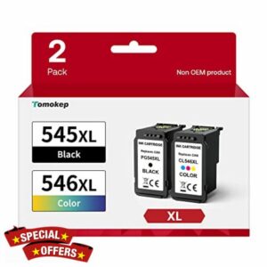 Tomokep 545XL 546XL High Yield Ink Cartridges Compatible for Canon 545 546 Ink Cartridges Replace Use for Pixma TS3150 MG3050 TR4550 TS3350 MG2950 TR4551 TS3355 MG2550 TS3100 (1 Black