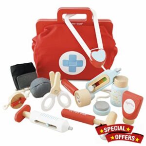 Le Toy Van - Kids Wooden Educational Pretend Play Honeybake Doctor's Medical Play Set Kit | Kids Pretend Play Role Play For Boys And Girls - 3 Year Old +
