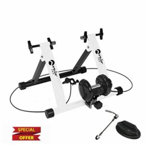 Velo Pro Turbo Trainer - Variable Resistance Magnetic Indoor Bike Trainer for Road & Mountain Bicycles - Stationary Exercise Bike Training Stand - Folding Steel Frame - 26" - 28"