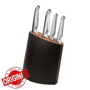 Furi PRO Angular Knife Block Set Including 4 Knives Japanese Stainless Steel Kitchen Knives (Colour: Silver