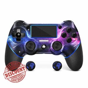SAMINRA [Upgraded Version] Wireless Controller for PS4 Game Compatible with Playstation 4/Pro/PC with Motion Motors and Audio Function