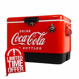 Coca-Cola Retro Ice Chest Cooler Cool Box Large with Bottle Opener 51L (54 qt)