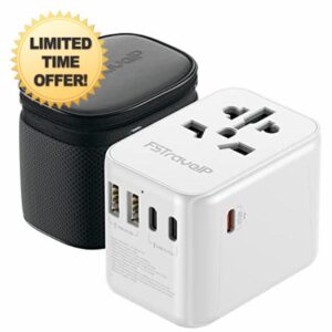 Worldwide Travel Adapter with USB C PD 35W Fast Charge