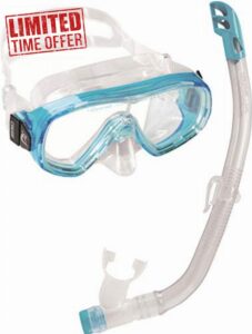 Cressi Kids Ondina & Minidry Snorkeling Combo Set - Blue