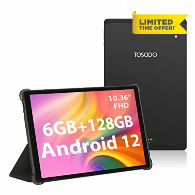 TOSCiDO Tablet 10.36 Inch Android 12 Octa Core 2Ghz