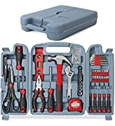 Hi-Spec 56 Piece Pink Home & Office Tool Kit Set. General DIY Repair & Maintenance Hand Tools wit...