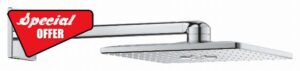 GROHE 26479000 | Rainshower 310 SmartActive Cube Head Shower Wall Set | 2 Sprays | Chrome