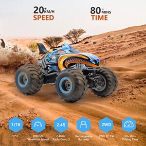 1:16 Scale RC Monster Truck Toy Vehicle with Spray Mist Music LED Lights