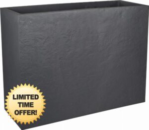 EDA - Muret Loft L Volcania 46 L - Imitation Stone Decoration - Double-walled - Water Retention Area - 78 x 29 x 60 cm - Anthracite Grey