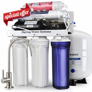 iSpring RCC7P-AK 6-Stage Reverse Osmosis Water System Under Sink with Alkaline Filter and Pump