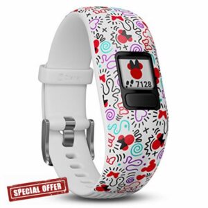 Garmin vivofit Jr. 2 - Disney Minnie Mouse Fitness Activity Tracker for Kids - Adjustable Band - Multicolou