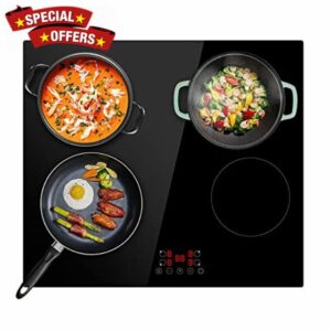 4 Zones 59cm Glass Electric Ceramic Hob in Black