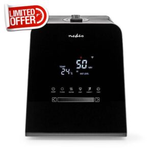 Nedis SmartLife Humidifier | 30 W | With Cool and Warm Mist | 5.5 l | Hygrometer | Timer | Remote control | Night mode | Black
