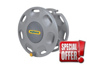 Hozelock 2390D0000 60m Wall Mounted Reel without Hose and Nozzle (Yellow/Gray)