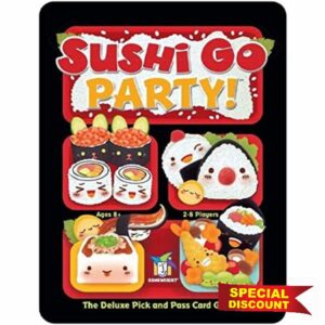 Gamewright | Sushi Go Party Game | Card Game | Ages 8+ | 2-8 Players | 20 Minutes Playing Time