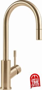 Villeroy & Boch Umbrella Flex | High Pressure | Single-Lever Kitchen Tap with Pull-Out Hand Shower | Gold | 92540003