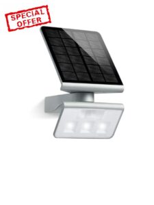 Steinel Solar Outdoor Light XSolar L-S Silver - 140° Motion Sensor Light 8 m Range - 1.2 Watt LED Outdoor Solar Light for Garden