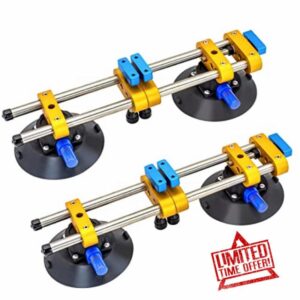 2PCS 6 inch Stone Seamless Seam Setter With Vacuum Suction Cups For Seam Joining Leveling