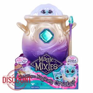 Magic Mixies Magical Misting Cauldron with Interactive 8 inch Blue Plush Toy