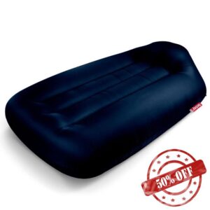 Fatboy Lamzac L Inflatable Sofa Lounger - Inflatable Sofa Bed for Adults & Kids - Camping Sofa - Blow Up Sofa - Lazy Air Sofa Bed - 190 x 105 x 45 cm - No pump needed - In & Outdoor Use - Dark blue