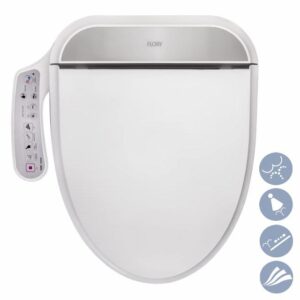 R FLORY FDB300 Electronic Smart Bidet Seat Easy Install Heated Seat Warm Dry and Water Eco Power Save Self Cleaning Healthy Separate Nozzle (Elongated-UK)