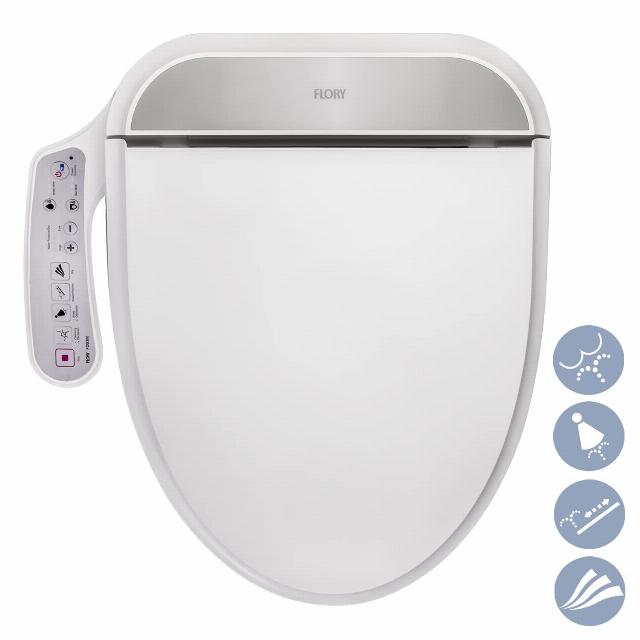 R FLORY FDB300 Electronic Smart Bidet Seat Easy Install Heated Seat Warm Dry and Water Eco Power Save Self Cleaning Healthy Separate Nozzle (Elongated-UK)