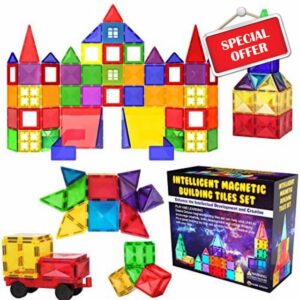 Desire Deluxe Magnetic Building Blocks Tiles STEM Toy Set 57PC – Kids Learning Educational Construction Toys for Boys Girls Present Age 3 4 5 6 7 Year Old - Gif