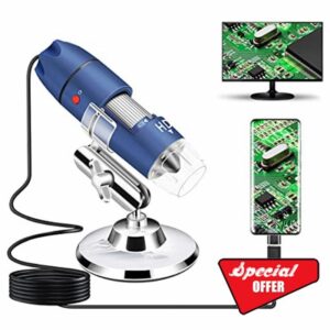 Jiusion 2K HD 2560x1440P USB Digital Microscope for Android Cellphone and Tablet Windows Mac Linux