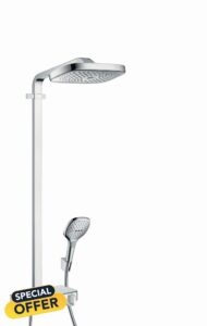 hansgrohe Raindance Select E Showerpipe 300 3jet with ShowerTablet Select 3