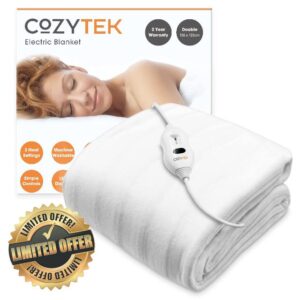 Cozytek Double Electric Blanket Size Single Control Underblanket 3 Heat Settings