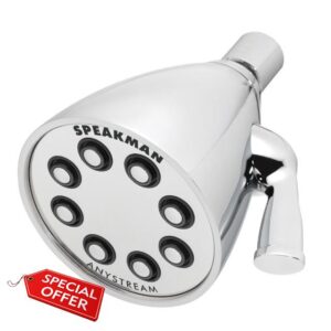 Speakman S-2251 Signature Icon Anystream Adjustable High Pressure Shower Head - 2.5 GPM Solid Brass Replacement Bathroom Showerhead