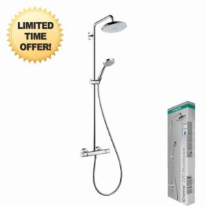 hansgrohe Croma Showerpipe 220 1jet with thermostatic shower mixe
