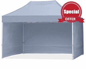 ABCCANOPY Pop Up Gazebo Canopy Commercial Tents Market stall with 4 Removable Sidewalls and Roller Bag Bonus 4 Weight Bags. (3x4.5M
