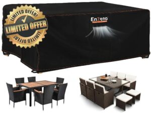 Enzeno Garden Furniture Set Covers Waterproof,180X120X74cm Outdoor Furniture Covers Waterproof,420D Heavy Duty Oxford Fabric Outdoor Patio Table Cover with Air Vent for Chair and Table Cove