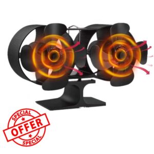 8 Blades Stove Fan Log Burners