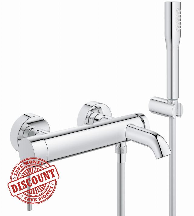 GROHE Essence Wall-Mounted Bath Tap with Shower Set (35 mm Ceramic Cartridge