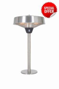 La Hacienda 69516 Tabletop Halogen Silver Electric Heater