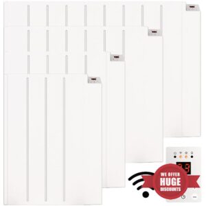 MYLEK Panel Heater Radiator Wifi Smart App Electric 1500W With Thermostat - Wall Mounted or Floor Standing Lot 20 Compliant - Bathroom IP24 Rated - for Homes