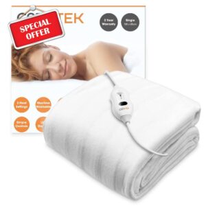 Cozytek Single Electric Blanket Single Control Underblanket 3 Heat Settings
