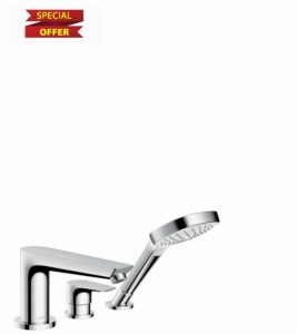 hansgrohe Talis E 3-hole rim-mounted single lever bath mixer with Secuflex