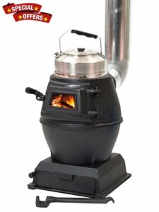 JYJYES Camp Stoves Portable Compact Tent Heater Small Wood Burner with Glass Viewing Window for Heating Cooking Camping Hiking Black