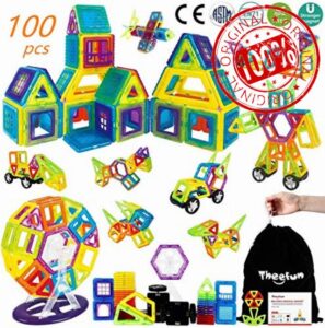 Theefun 100 Pcs Magnetic Building Blocks